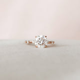 2.5 CT Round Solitaire Dainty Pave Moissanite Engagement Ring 8