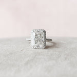 5.0 CT Radiant Cut Halo Style Moissanite Engagement Ring 2