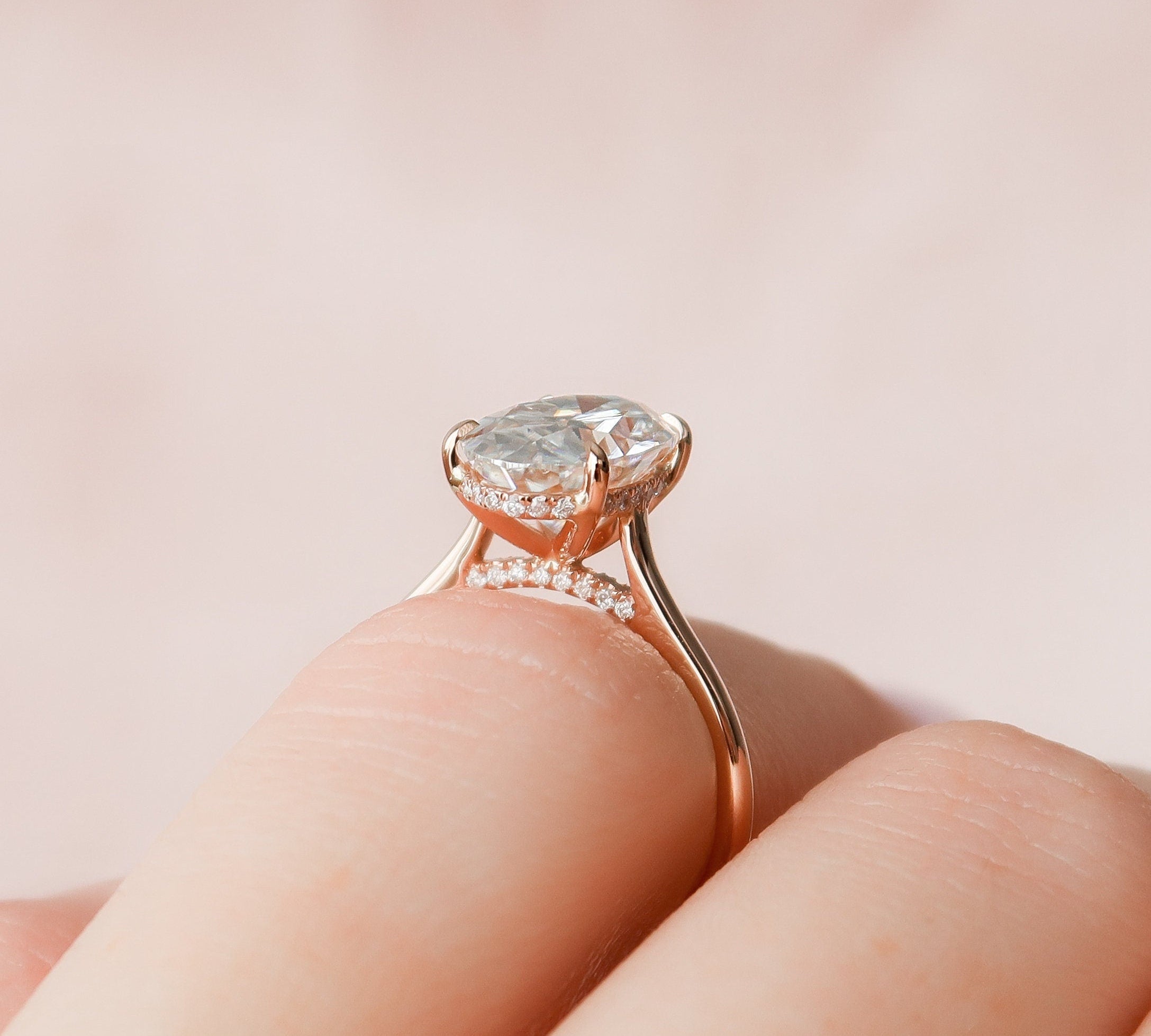 3.5 CT Oval Cut Solitaire Style Moissanite Engagement Ring 2