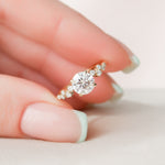 1.0 CT Round Cluster Style Pave Moissanite Engagement Ring 1