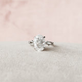 5.0 CT Oval Solitaire & Twig Pave Style Moissanite Engagement Ring 5