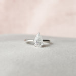 1.5 CT Pear Hidden Halo Moissanite Engagement Ring 6