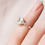 3.50 CT Radiant Cluster Style Moissanite Engagement Ring 4
