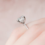 2.5 CT Cushion Hidden Halo & Pave Setting Moissanite Engagement Ring 4