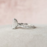 5.0 CT Emerald Milgrain Vintage Style Moissanite Engagement Ring 8