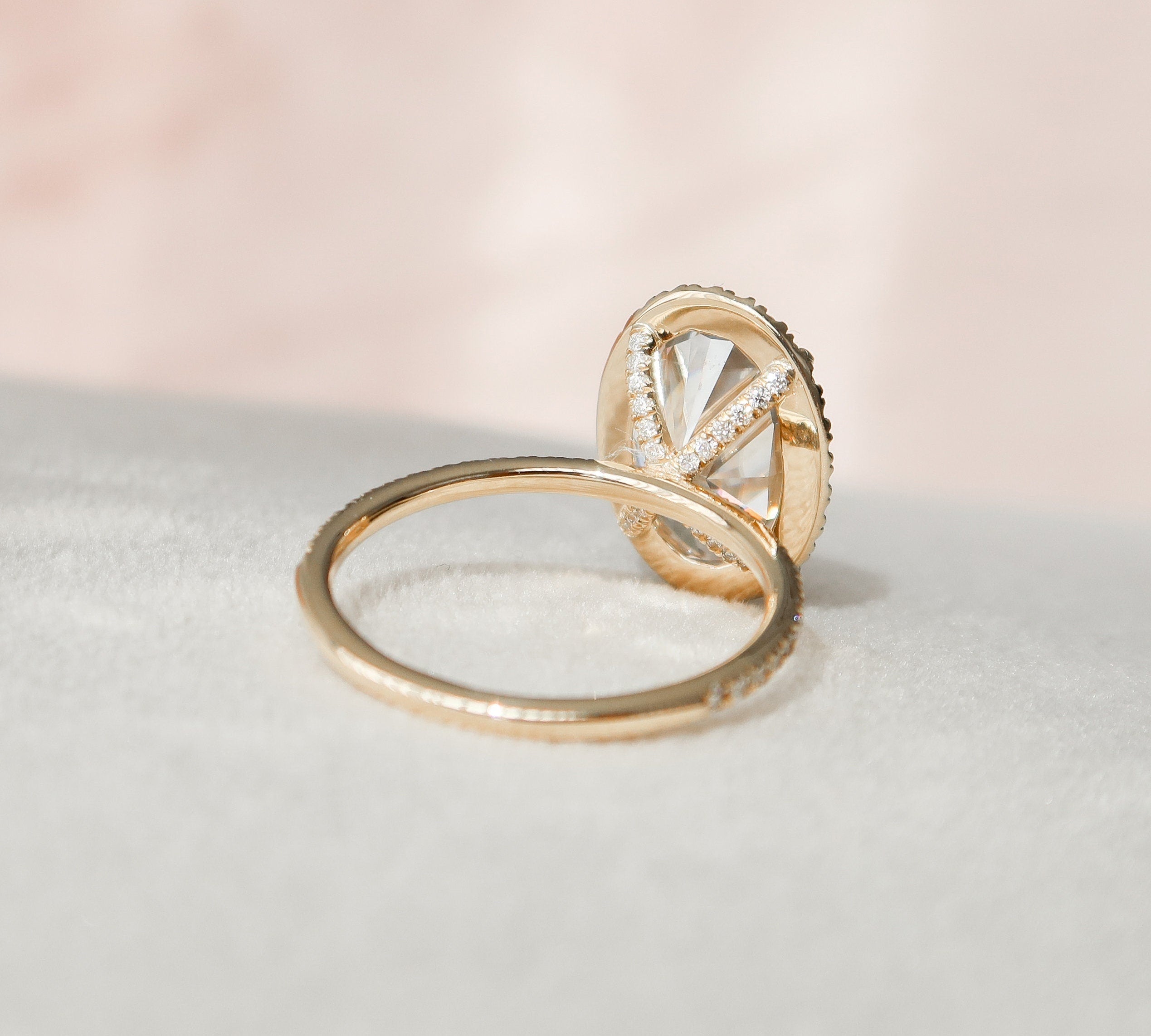 4.5 CT Oval Cut Halo Style Moissanite Engagement Ring 2