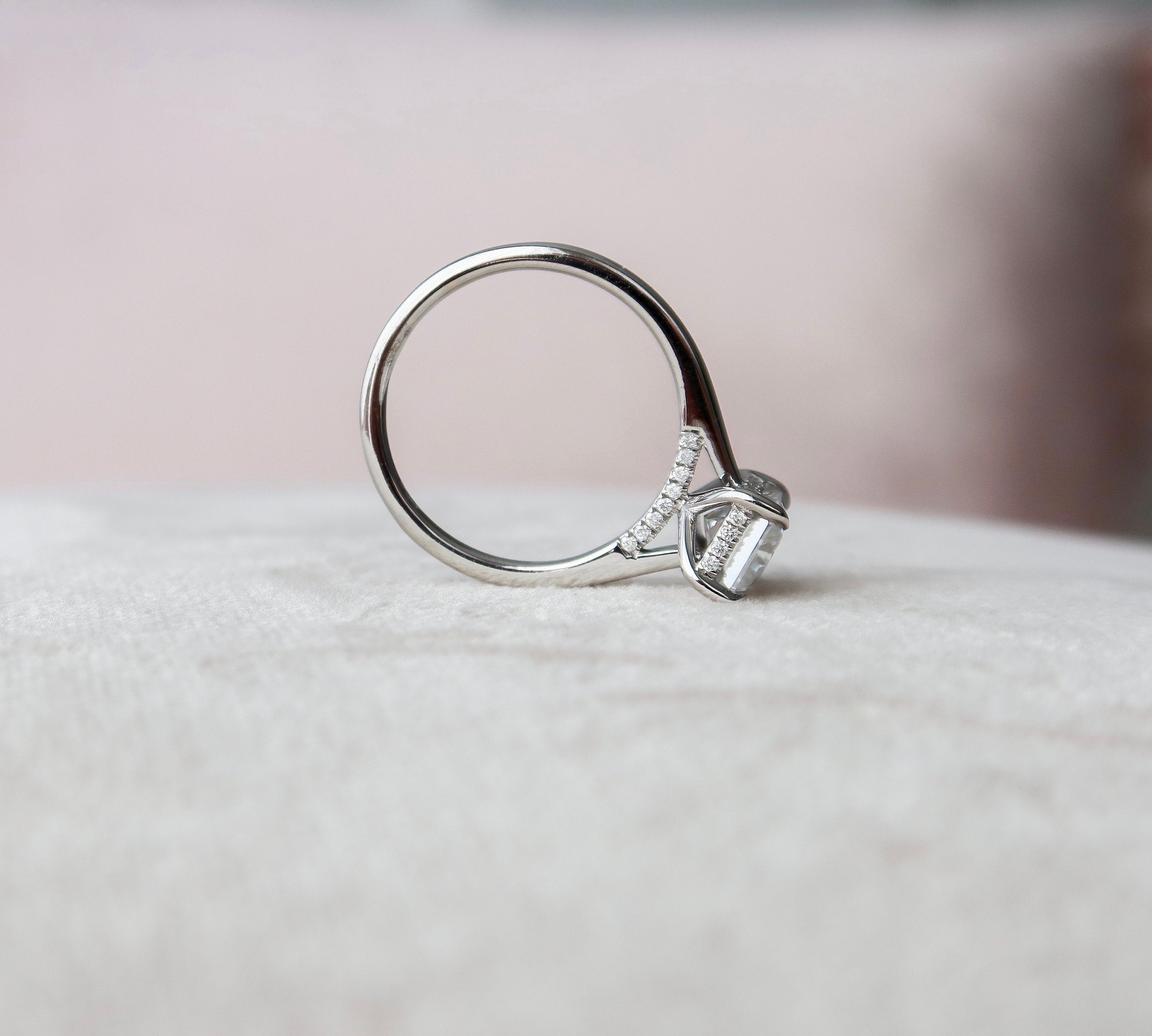 2.0 CT Radiant Cut Solitaire Style Moissanite Engagement Ring 3