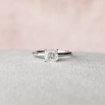 1.0 CT Cushion Hidden Halo Style Moissanite Engagement Ring 2