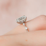 2.5 Ct Emerald Dainty Pave Moissanite Engagement Ring 8