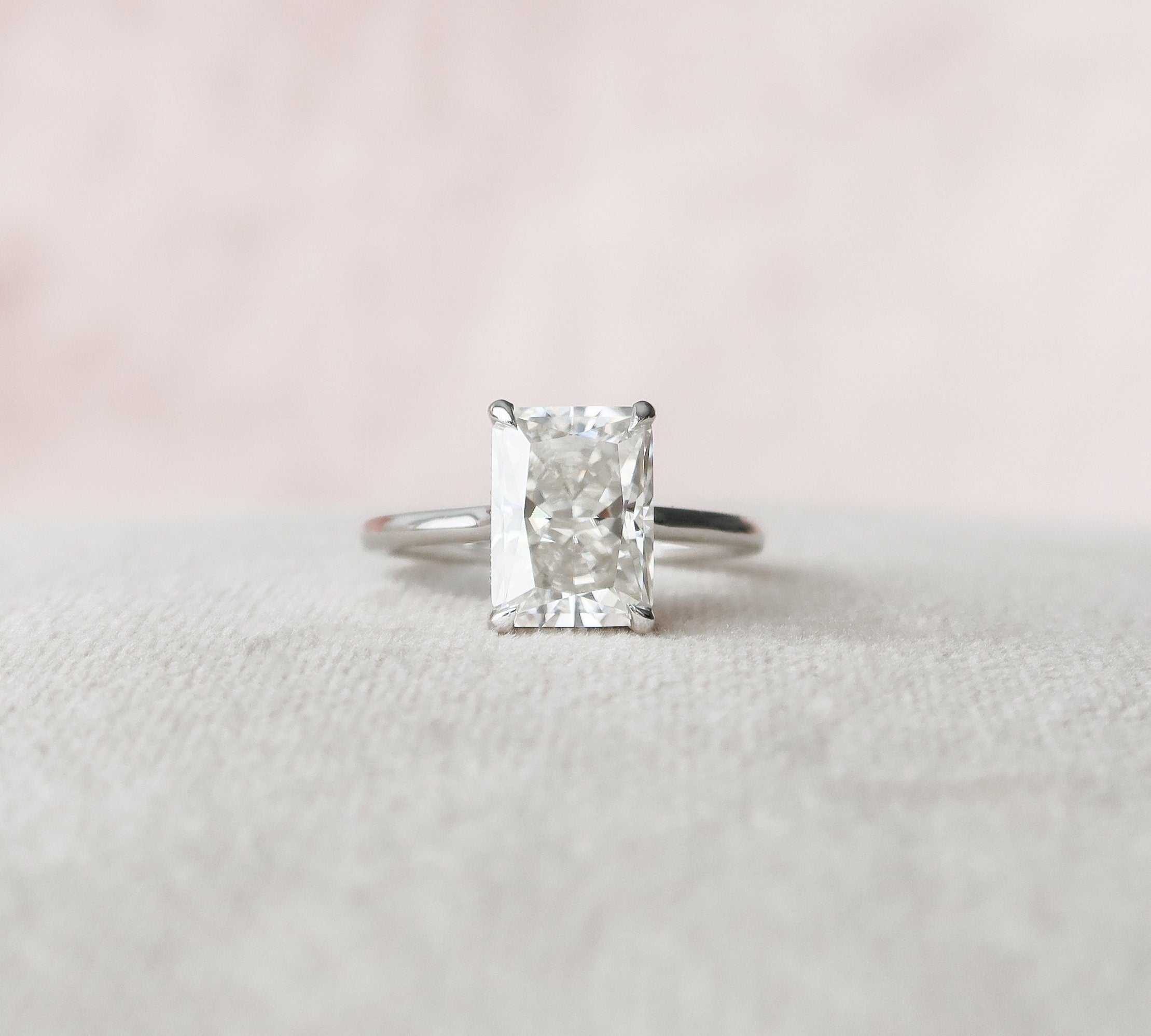 4.0 CT Radiant Solitaire Style Moissanite Engagement Ring 3