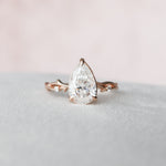 2.0 CT Pear Cut Twig Pave Style Moissanite Engagement Ring 7