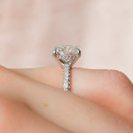3.0 CT Oval Hidden Halo & Pave Setting Moissanite Engagement Ring 7
