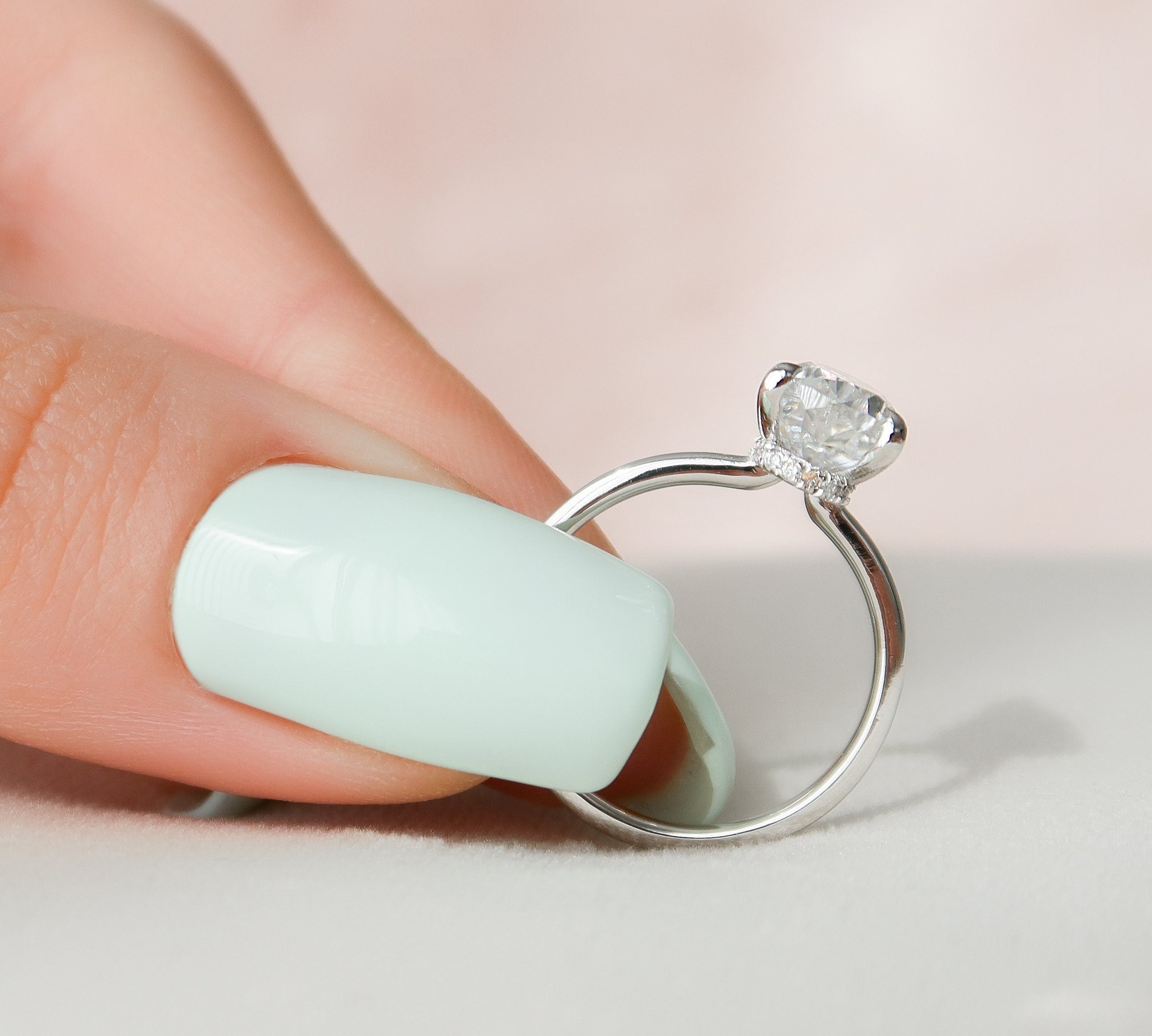 1.50 CT Pear Solitaire Moissanite Engagement Ring 3