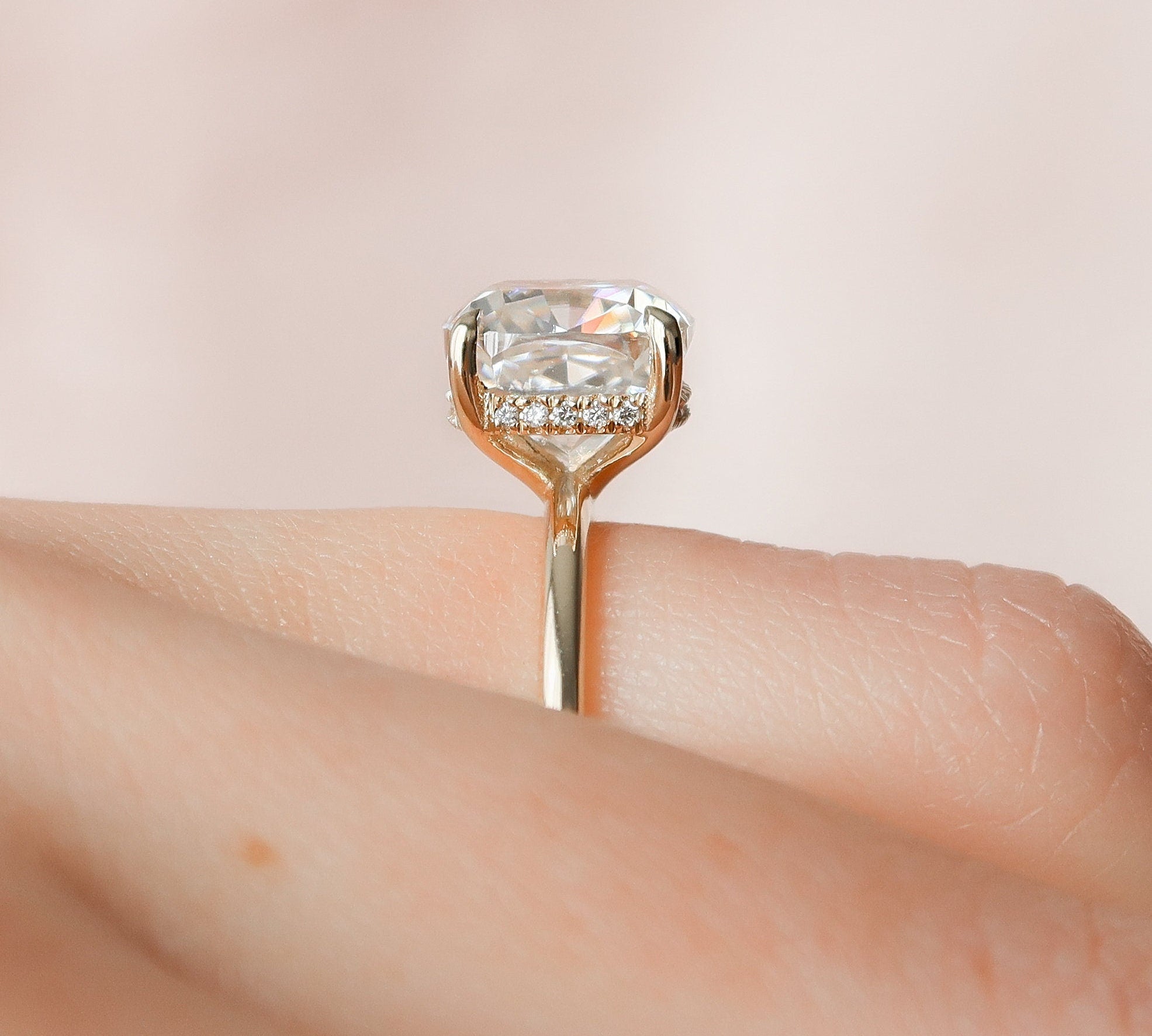 3.50 CT Cushion Solitaire Style Moissanite Engagement Ring 3