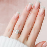 2.0 CT Radiant Hidden Halo & Pave Style Moissanite Engagement Ring 8