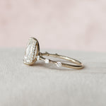 2.0 CT Pear Dainty Pave & Hidden Halo Moissanite Engagement Ring 6