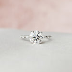2.0 CT Round Dainty Pave Moissanite Engagement Ring 2