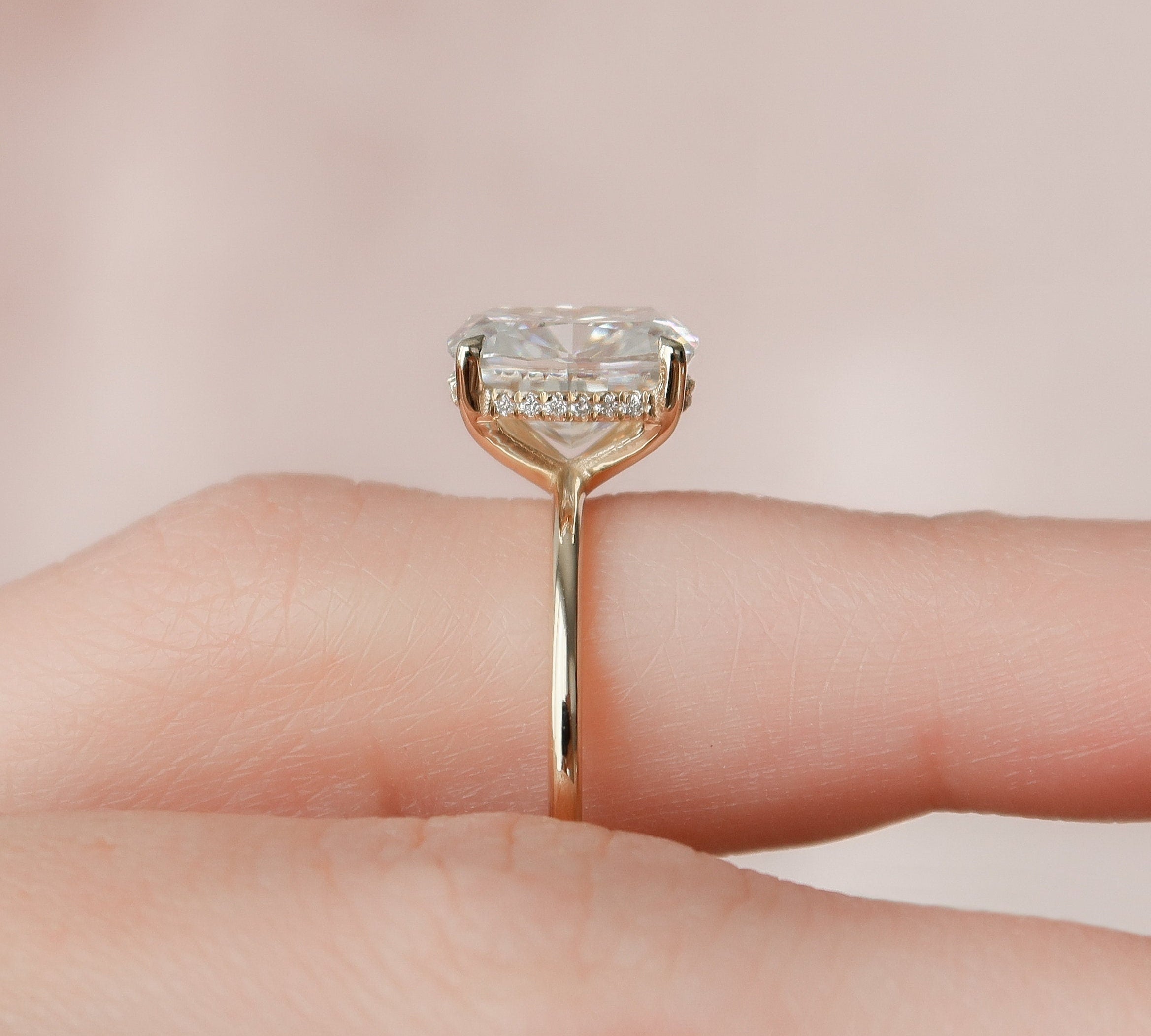 4.0 CT Cushion Solitaire Style Moissanite Engagement Ring 2