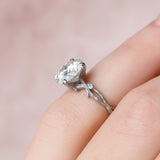 2.5 CT Round Cut Twig Pave Setting Moissanite Engagement Ring 10