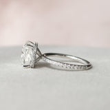 4.5 CT Cushion Hidden Halo & Pave Moissanite Engagement Ring 5