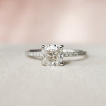 1.0 CT Cushion Hidden Halo & Pave Setting Moissanite Engagement Ring 2