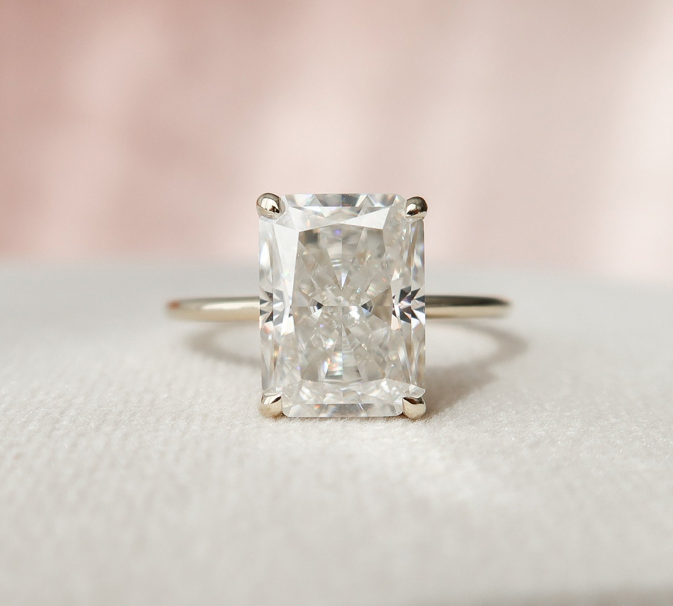 4.5 CT Radiant Cut Solitaire Style Moissanite Engagement Ring 3