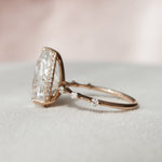 4.0 CT Pear Solitaire Dainty Pave Style Moissanite Engagement Ring 4
