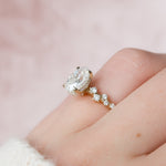 1.5 CT Oval Pave Moissanite Engagement Ring With Hidden Halo Setting 9