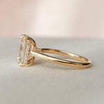 3.0 CT Emerald Cut Solitaire & Hidden Halo Moissanite Engagement Ring 5