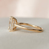 3.0 CT Emerald Cut Solitaire & Hidden Halo Moissanite Engagement Ring 5