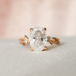 2.0 CT Oval Cut Twig Style Moissanite Engagement Ring 3