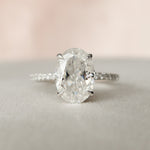 2.5 CT Oval Hidden Halo & Pave Setting Moissanite Engagement Ring 9