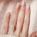 5.0 CT Oval Dainty Style Pave Moissanite Engagement Ring 4