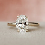 1.5 CT Oval Hidden Halo Moissanite Engagement Ring 2