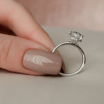 3.0 CT Oval Pave Setting & Hidden Halo Moissanite Engagement Ring 8