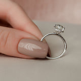 3.0 CT Oval Pave Setting & Hidden Halo Moissanite Engagement Ring 8