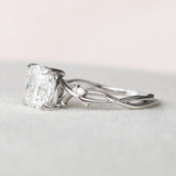 2.0 CT Cushion Twig Style Moissanite Engagement Ring 7