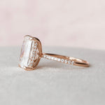 5.0 CT Radiant Hidden Halo & Pave Moissanite Engagement Ring 3