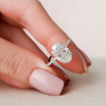 3.5 CT Oval Hidden Halo & Pave Moissanite Engagement Ring 1