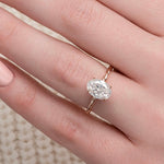 2.0 CT Oval Twisted Band & Hidden Halo Moissanite Engagement Ring 8