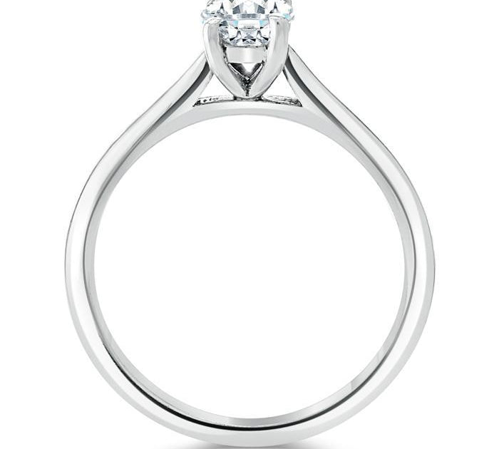 0.75 CT Oval Cut Solitaire Moissanite Engagement Ring 3