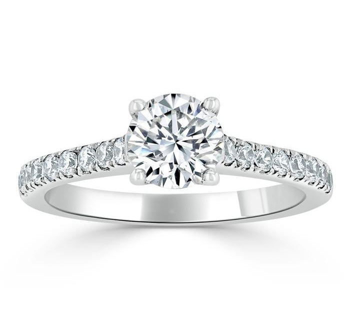 0.75 CT Round Cut Solitaire Moissanite Engagement ring 2