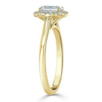 0.75 CT Emerald Cut Halo Moissanite Engagement Ring 6