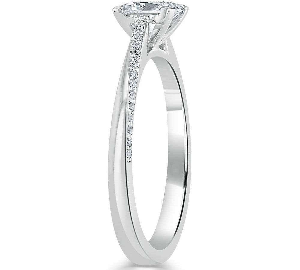 0.75 CT Princess Cut Solitaire Moissanite Engagement Ring 3