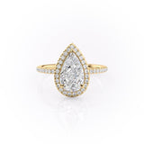 2.0 CT Pear Cut Halo Pave Moissanite Engagement Ring 11