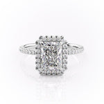 2.1 CT Radiant Cut Halo Pave Setting Moissanite Engagement Ring 10