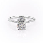 2.0 CT Radiant Cut Solitaire Pave Setting Moissanite Engagement Ring 10