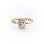2.0 CT Radiant Cut Solitaire Twisted Rope Moissanite Engagement Ring 8