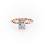 2.0 CT Radiant Cut Solitaire Twisted Rope Moissanite Engagement Ring 9