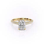 2.1 CT Radiant Cut Solitaire Triple Pave Moissanite Engagement Ring 11